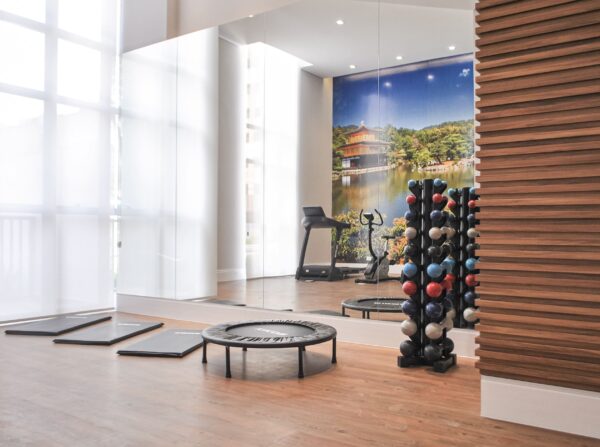 móveis sob medida em academia em residencial