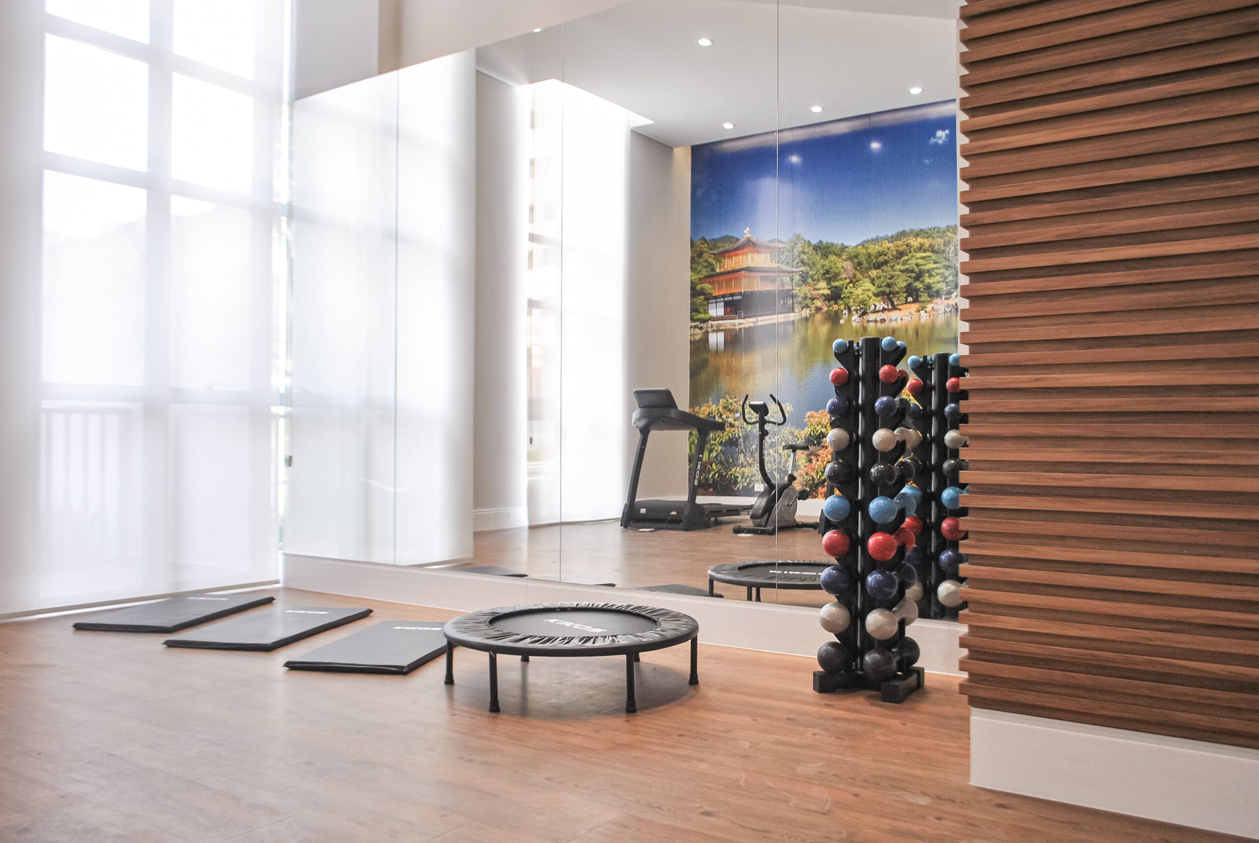 móveis sob medida em academia em residencial